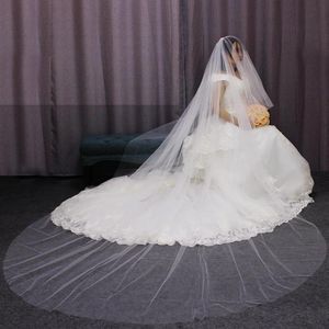 Bridal weils Простота простота Тюль 2 слоя длинные свадьба вуаль элегантный 3 метра т белая крышка слоновой кости с гребенью