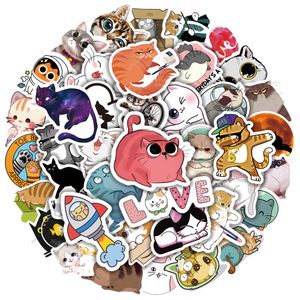 50 adet / grup Hayvan Kawaii Kedi Çıkartmaları Aesthetik Su Şişe Buzdolabı Telefonu için Su Geçirmez Karikatür Dekorasyon Sticker Çıkartmaları K1