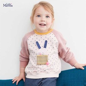 Маленькая Maven девушки толстовки животных кролика милая одежда хлопчатобумажная детская одежда для детской одежды 2111111
