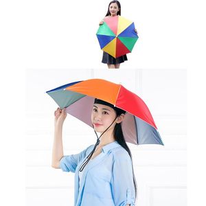 Outdoor Hats Portable Rain Umbrella Hat Army Foldable Sun Shade Waterproof Camping Fishing Headwear Cap Beach Head Accessory