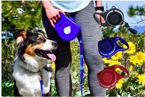 Köpek Yağları Tasmalar Aksesuarları 1,2 M Tasma Ile Su Isıtıcısı Kupası Taşıma Gerilebilir Kase Dayanıklı ve Çok Yönlü Açık İçme Köpekleri için Tasarlanmış
