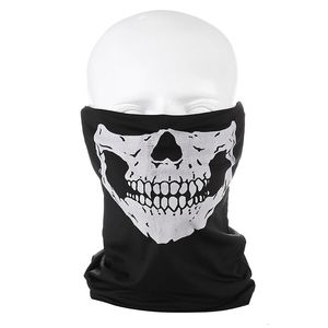 Maschera di scheletro di teschio di moda Sciarpa di Halloween Bicicletta da esterno Scaldacollo multifunzione Fantasma Mezza faccia Cosplay Chic Moto Scraf