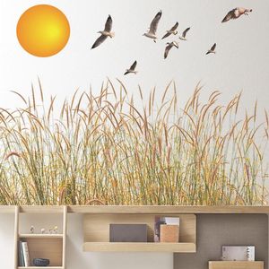 Duvar Çıkartmaları Kuş Sticker Doğa Bitki Ev Dekor Sonbahar Sonbahar Manzara Salon Oturma Odası Yatak Odası Dekorasyon Çıkartması