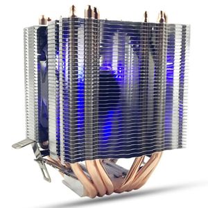 6 Трубы Тепловые Трубы Синий Светодиод CPU Охлаждающий Вентилятор Охладитель Раковина для Intel Lag 1155 1156 AMD Разъем AM3 / AM2