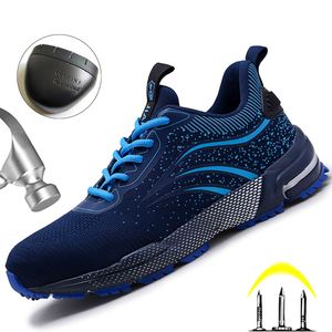 Brand Work Safety Boots Men Work Shoes Indestructible Sneakers Men Light Safety Shoes Anti-puncture Steel Toe Shoes Footwear