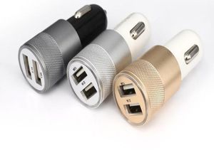 Tüm cep telefonları için en iyi metal çift usb port otomobil şarj cihazı 2Amp evrensel