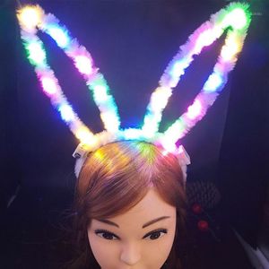 Parti Dekorasyon 10 adet 18.5 cm LED Kabarık Uzun Kulaklar Kafa Kadın Kız Işık Up Saç Aksesuarları Cadılar Bayramı Rave Malzemeleri