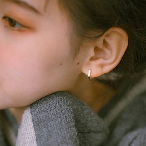 Simple Geometry Stud Earrings For Women OL Mini Zircon Silver Color Allergy Free Daily Gift Fashion Jewelry KAE326