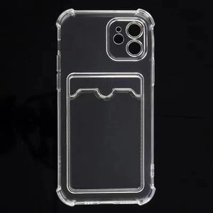 Moda Temizle Darbeye TPU Kart Tutucu Cep Cep Telefonu Kılıfları Kapak iphone X / XR XS / 11 Pro 12 Max 13 Mini Serisi