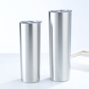 DÜZ!! Toptan 20 oz 30 oz Paslanmaz Çelik Tumbler Seti Seyahat Kupalar Çift Yalıtımlı Bardaklar Kapaklı 20 Oz Slim Bardak Su İçecekler