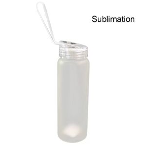 Bottiglie di acqua di vetro di sublimazione fai-da-te tazze rivestite glassate matte trasparente vuoto tumbler tazza da viaggio tazza portatile corda portatile tazza