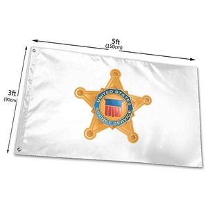 Флаг секретной службы США, яркий цвет, устойчивый к УФ-излучению, открытый двойной сшитый декоративный баннер, 90x150 см, спортивная цифровая печать, оптовая продажа