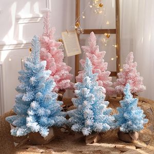 Noel Süslemeleri Nordic Ins 30 / 45/60 cm Pembe Mavi Ev Mini Ağacı DIY Masaüstü Süsleme Düzeni Sahne Sahne Dekorasyon