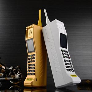 Unlocked Klasik Retro Cep Telefonu Büyük pil 4500 mAh Powe banka telefon titreşim El Feneri FM radyo Hoparlör Çift Sim Cep telefonu