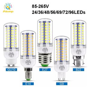 LED Mum Ampuller 24/36/48/56/69/72 / 96 leds E27 E12 E26 E14 GU10 G9 B22 Mısır Ampul İç aydınlatma için