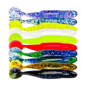 10 adet / grup 9.5 cm / 6g 10 Renkler Solucan Plastik Lures Parti Favor Swimbait Wobblers Yumuşak Yem Balıkçılık Cazibesi Yapay Bas Mücadele JY0791