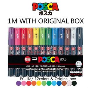 12/8 Цветов POSCA PC-1M PACK MARCENER - Прекрасная Пуля Tip-0.7mm Art Marker Ручки Офисный Школьный подарок 201222