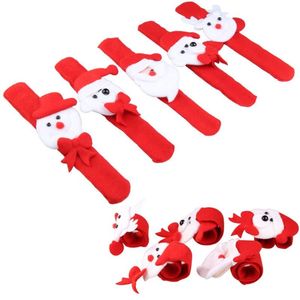 Boneco de neve Urso Elk Papai Noel Lantejoulas LED Luminous Slap Pulseira Bangle Decoração de Natal Pat Círculo Anéis de Círculo Presente de Natal