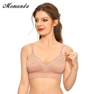 Momanda Lace Amamentação maternidade maternidade sutiãs para mulheres grávidas levemente preenchido sem fio Bralette Gravidez Gravidez 210918