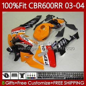 Honda CBR 600CC 600RR 600F5 03-04 Vücut 71NO.133 CBR600F5 CBR 600 Repsol Turuncu RR F5 CCC 2003 2004 CBR-600 CBR600 RR CBR600RR 03 04 Enjeksiyon Kalıp Fairing