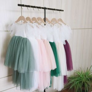 Atacado vintage menina bebê de alta laço de laço vestido para crianças princesa ruffles tutu tutu childern vestido de sereia 210529