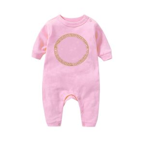 Artigos especiais para recém-nascidos Macacão bebê Meninos e meninas Estampa de designer de moda puro algodão Macacão de manga comprida