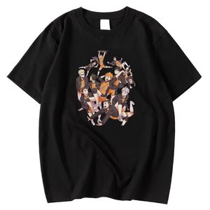 Erkek Tişörtler Modaya Düzenli Yaz Bahar Erkek Tees Gömlekleri Karikatür Haikyuu Baskı Giysileri O yaka Vintage Kısa Kollu Tops 175