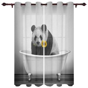 Занавес Drapes Sunfulower Ванна Panda Window Шторы Детская комната Живые панели Валинг для кухни