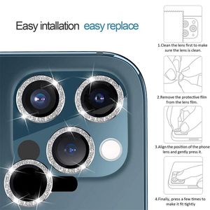 Защитная пленка для объектива камеры Bling Diamond для iPhone 13 14 plus 15 Pro Max с металлическим кольцом, пленка из закаленного стекла для объектива для iPhone 11 12, мини-чехол, высокое качество