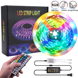 Столдные полоски США 16,4 фута 32,8 фута 12V-5050 лампы Beads RGB 44 Ключи Дистанционное управление 150LED 300LEDS, подходящие для наружного, KTV, гостиная, спальня и т. Д.