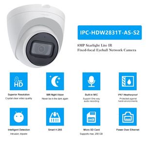 8MP 4K CCTV IP-камера Dome IR встроенный микрофон H.265 + SD-карта Слот Smart Home Видео наблюдение за Sterlight