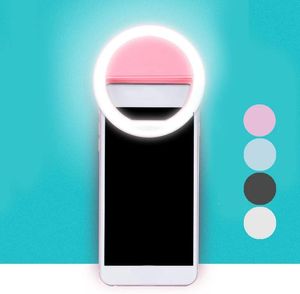 Kompakt Aynalar Özçekim Yüzüğü Cep Telefonu Klip Lens Işık Lambası Litwod Led Ampuller Po Kamera Kuyu Akıllı Telefon Güzellik için Acil Kuru Pil