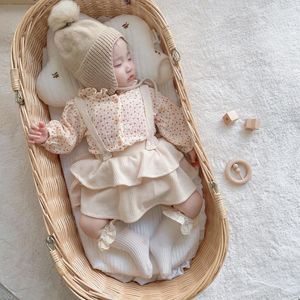 Giyim Setleri Doğan Vintage Çiçek Buzlları Şort 2 ADET Bebek Kız Tulumlar Için Tulum Bodysuits Bebek Suits Toddlers