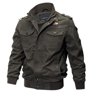 Plus Size Militar Bomber Jaqueta Homens Primavera Outono Casual Multi-Pocket Pilot Jackets Masculino Army Cargo Jaquetas Mens M-6XL 210723