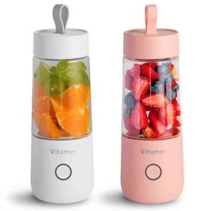 Taşınabilir 350ml Meyve Strakat Çekici USB Şarj Edilebilir Smoothie Blender Hine Mini Meyve Maker Fast Food Robotor Mobil Karıştırıcı H1103