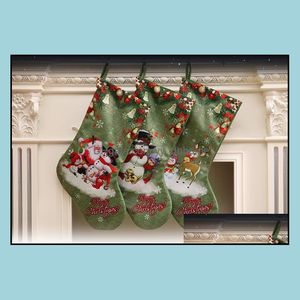 Noel Süslemeleri Şenlikli Parti Malzemeleri Ev Bahçe 47 * 22 cm Büyük Çorap Hediyeler Bezi Noel Baba Elk Çorap Noel Güzel Hediye Çantası Chi Için
