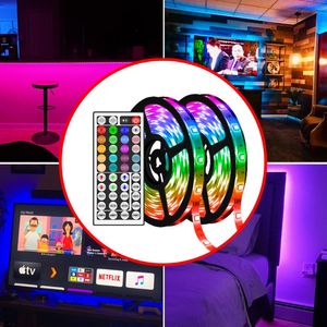 Şeritler LED Şerit Şerit RGB Lamba Renk Arka Işık Değiştirme 5 M 10 M 15 M 20 M TV Arka Plan Aydınlatma Festivali Parti Odası Dekor ABD AB İngiltere