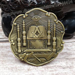 Masonic Auto автомобильный значок эмблем Mason Freemason Древний храм 3D 3 '' Античная ретро-техника личности Декольсия BCM43