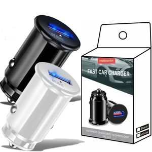 18W 3A USB CAR Charger Quick Charge 3.0 CAR Chargers LED Auto Power Adapter для iPhone 15 11 12 13 14 Samsung S10 S20 HTC Android Phone с розничной коробкой