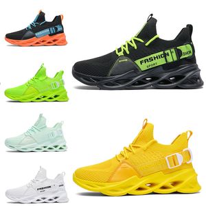 İndirim Marka Olmayan Erkek Kadın Koşu Ayakkabıları Bıçak Nefes Ayakkabı Siyah Beyaz Göl Yeşil Turuncu Sarı Erkek Eğitmenler Açık Spor Sneakers