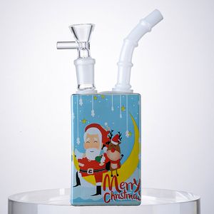 İçecek Şişesi Nargile Cam Bongs Mini Küçük Noel Tarzı Yağı Kuleleri Noel 14mm Ortak Su Boruları Dab Teçhizat Kase