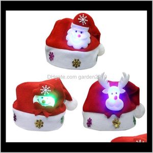 Süslemeleri Karikatür LED Işık ile Noel Baba Geyik Kar Tasarımları Noel Şapka Tatil Malzemeleri Çocuklar ve Yetişkin P0LSY L27OT