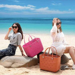 Сумки для покупок Пляж х Большой 19 * 13 * 10 дюймов EVA Корзины для женщин Мода Емкость сумки Сумки Летние каникулы 220303