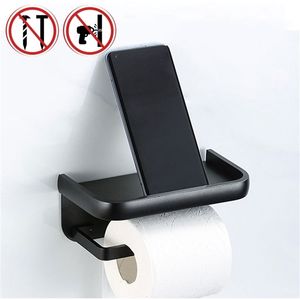 Алюминиевая туалетная бумага держатель для ванной комнаты для ванной комнаты может положить телефон без пробега 210720
