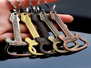 24 часа доставки !! Пивная гитара, открывалка для ключи для ключей Keyring Key Chain Ring Funny Giv