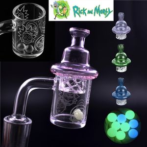 Quartz Banger unha Carb Cap conjunto 25mm unha de quartzo 10mm 14mm 18mm Masculino Feminino Terp Flat top Bangers para Dab Rigs Bongs de vidro dhl grátis