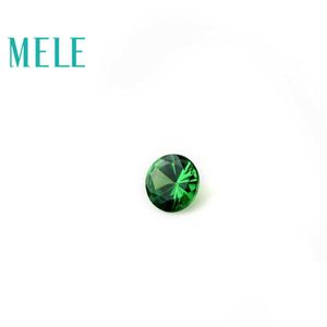 Mele Doğal 2.5mm Yuvarlak Kesim Tsavorite Takı Yapımı için, Yeşil Gevşek Gemstone parlak renk, DIY ana taş renk yangın H1015