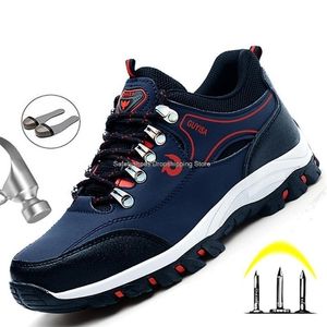 Men Breathable Work Sneakers Steel Toe Cap Safety Shoes For Boots Anti-Puncture Indestructible Male 211217