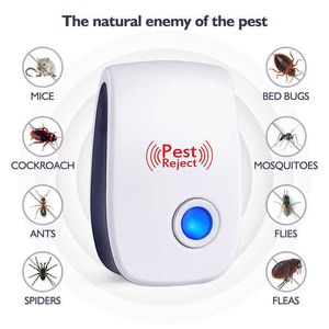 Electronic Ultrasonic Pest Reject Control Equipment Mosquito Repellent for Repels Bed Bugs Mice Flies Cockroaches Ants Spider Other Insec New A5907