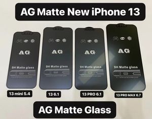 Ag Matte Tam Kapak Temperlenmiş Cam Ekran Koruyucu İPhone 14 13 12 11 Pro Max XR XS 7 8 6 Plus Paket başına 25 PCS Karışık Sipariş Kabul Et Yok Film